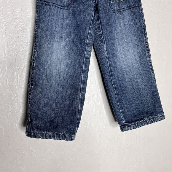 Old Navy Red Flannel Lined Denim Jeans Boys Size 3 T - Picture 3 of 11